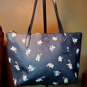 Coach Snowman print tote